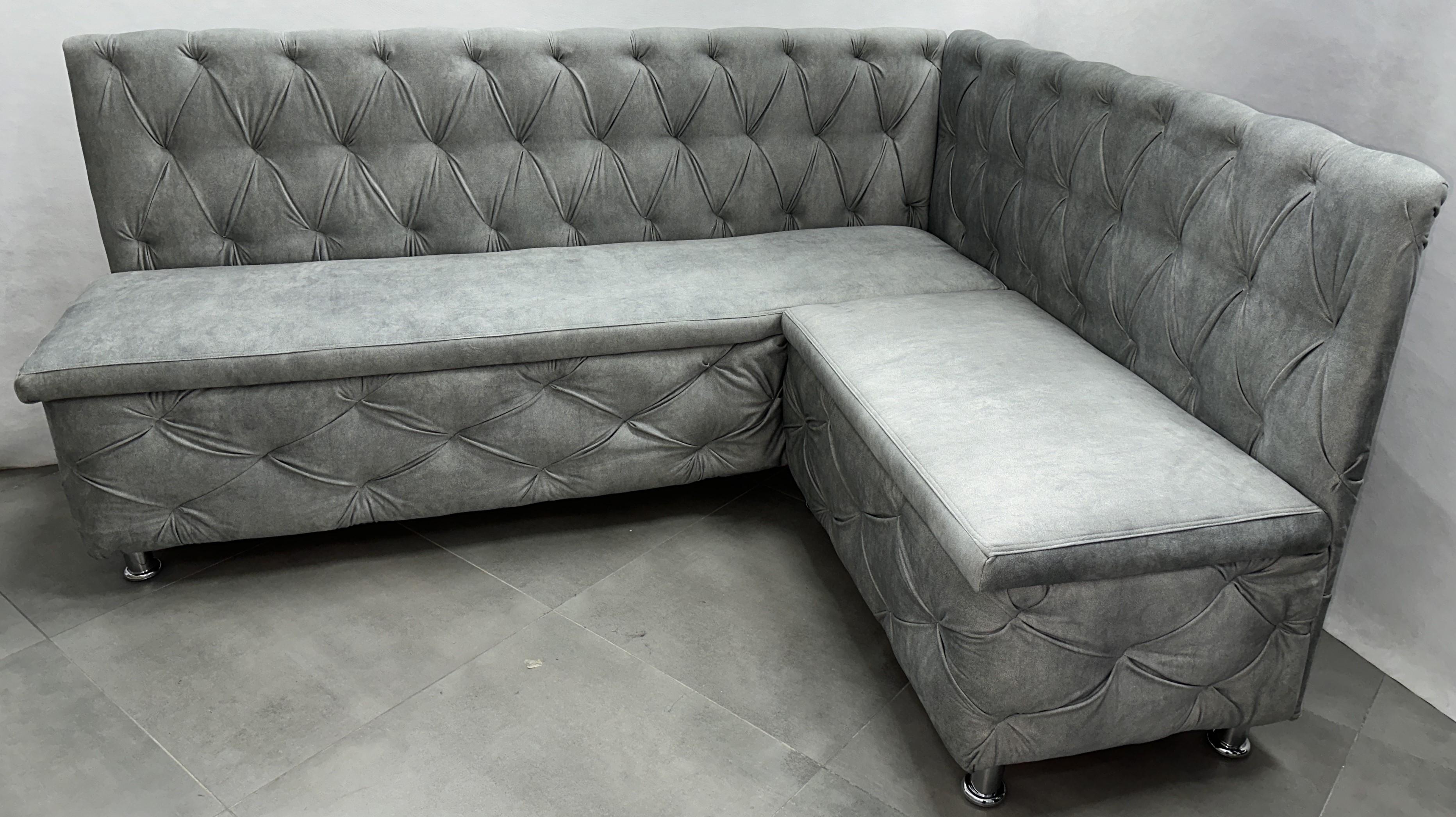 Кухонний куточок Меблі М Нью-Йорк еко шкіра 1400х1800 мм Сірий (016)