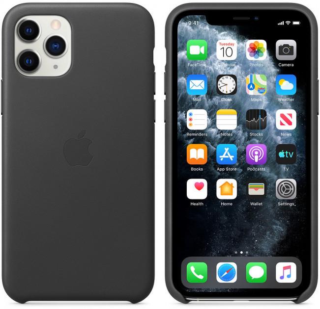 Apple Leather Case for iPhone 11 Pro, Black (MWYE2)