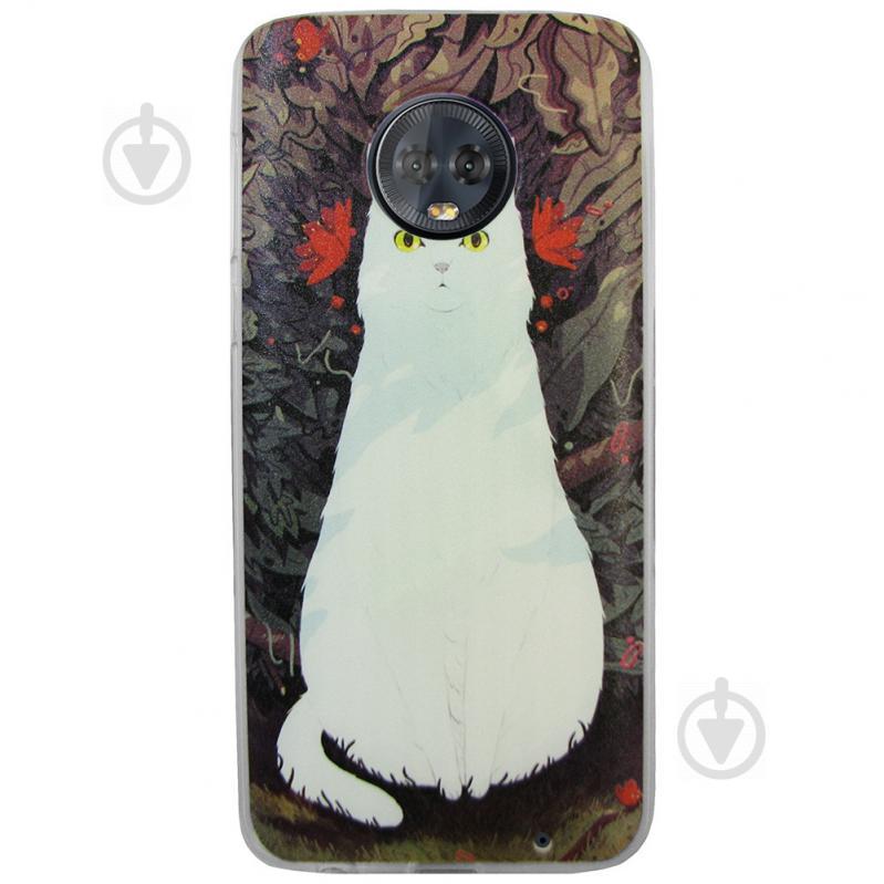Чехол с рисунком Printed Silicone для Motorola Moto G6 Plus XT1926 Кошка (arbc3208)