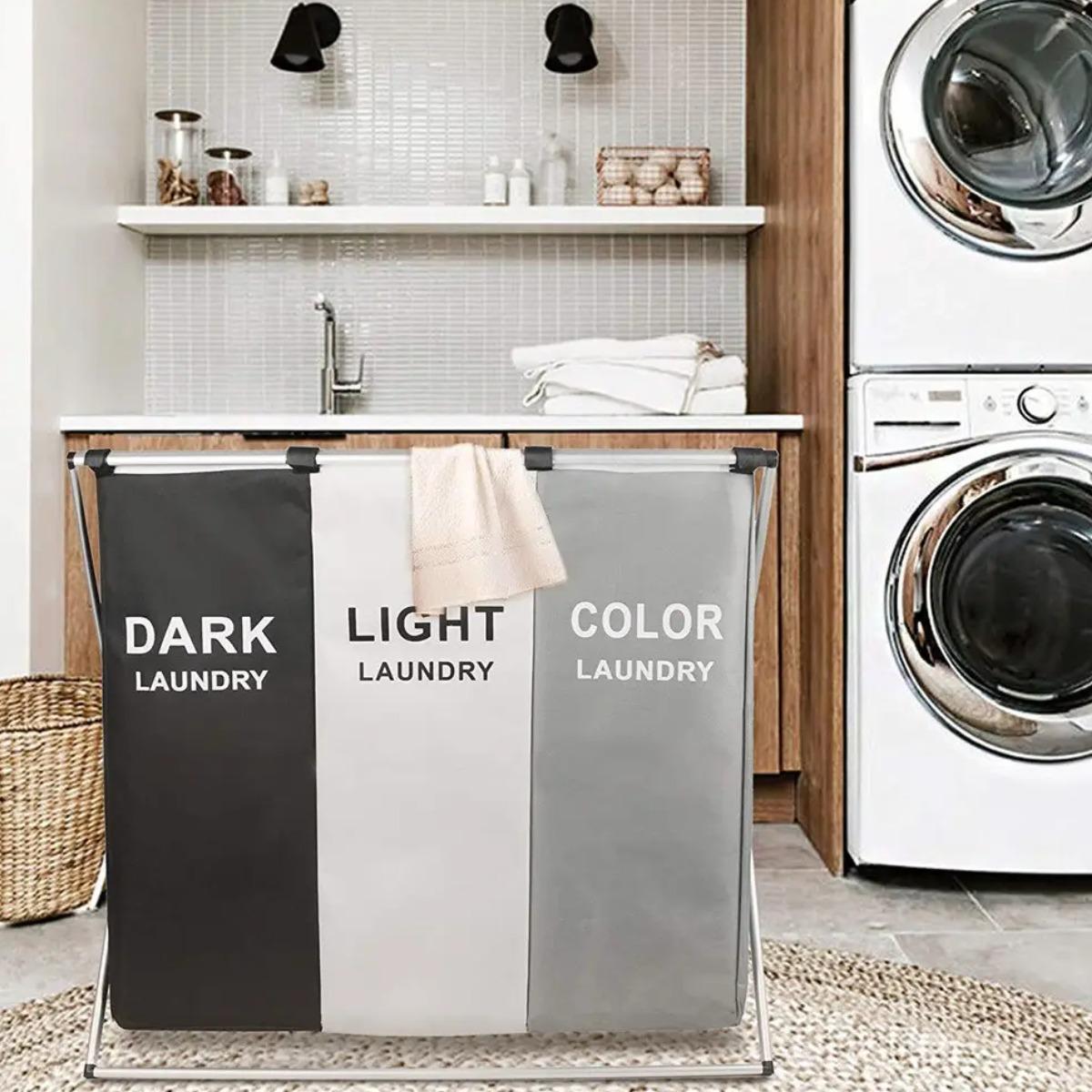 Кошик для білизни складаний Laundry 3 секції - фото 4