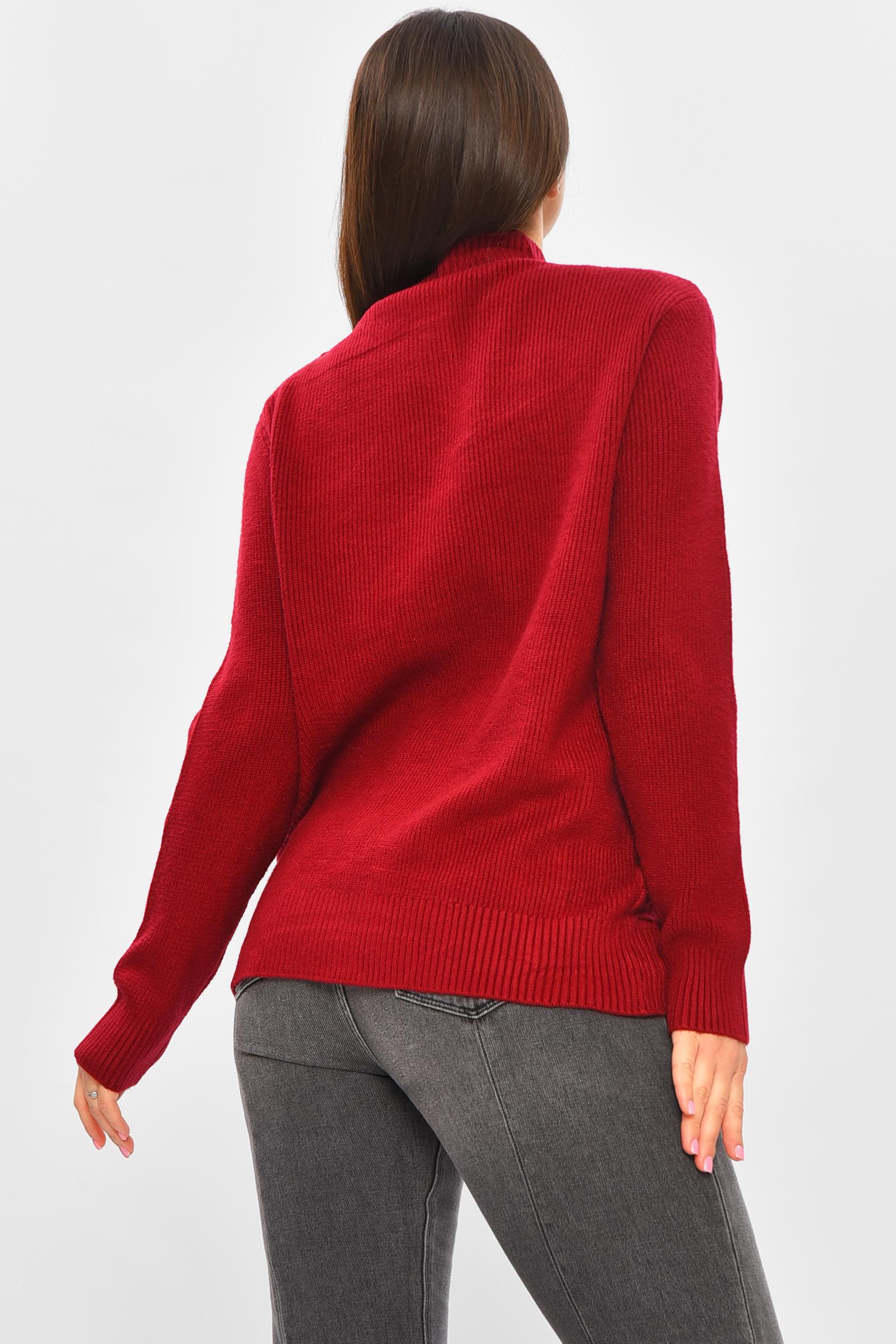 Свитер женский 206603 однотонный XL-2XL Бордовый (206603_!335391_48-50) - фото 3 Свитер женский 206603 однотонный XL-2XL Бордовый (206603_!335391_48-50) - фото 3