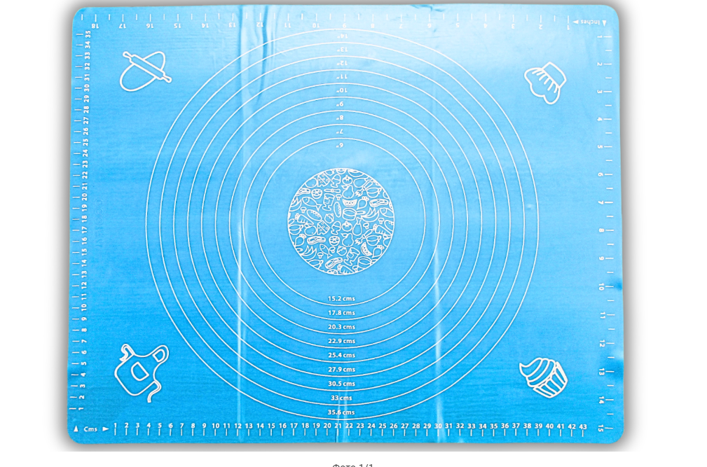 Коврик для теста силиконовый с разметкой 50х40 см Синий