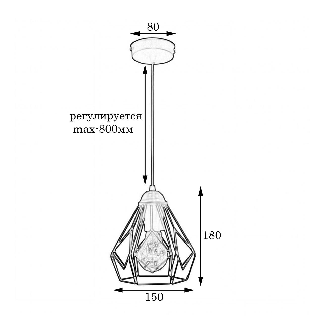 Подвесной светильник MSK ELECTRIC Milan в стиле лофт под лампу Е27 Хром (NL 538 CR) - фото 3