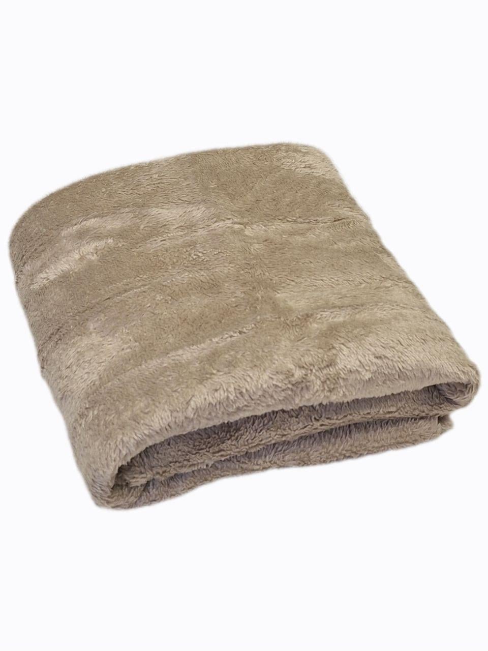 Плед-простыня флисовая Конфета 200х220 см Серо-бежевый (2088)