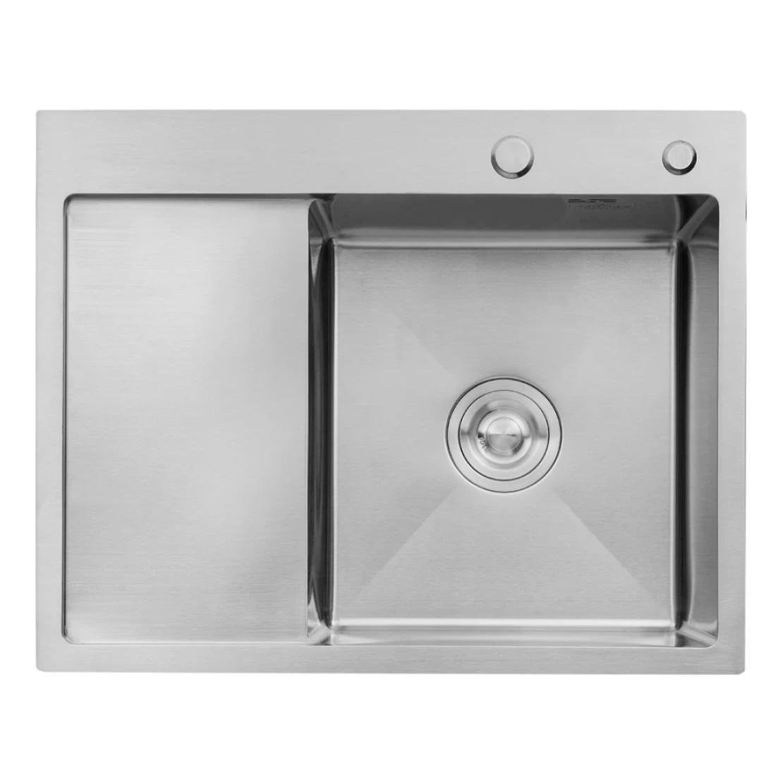 Мийка для кухні інтегрована Kroner KRP Gebürstet 6350RHM 3,0/1,0 мм 630х500 мм Сталь (CV031321)