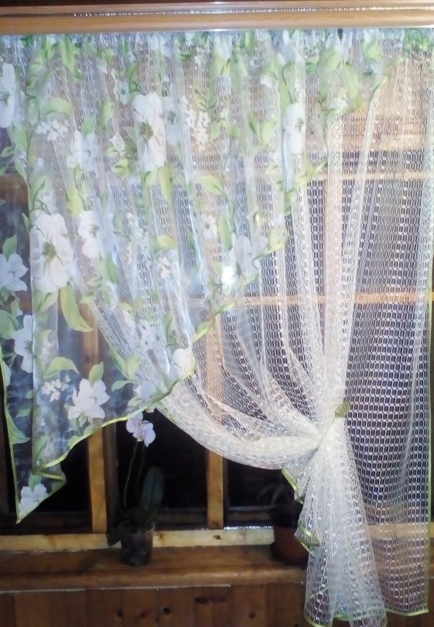 Занавеска короткая Фаинам левая Молочный/Яблочный - фото 4 Занавеска короткая Фаинам левая Молочный/Яблочный - фото 4