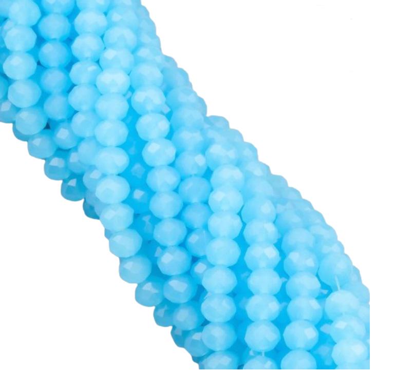 Бусины Swarovski огранка рондель 6х4,8 мм 40 см 85 шт. Небесный (БС6066а32)