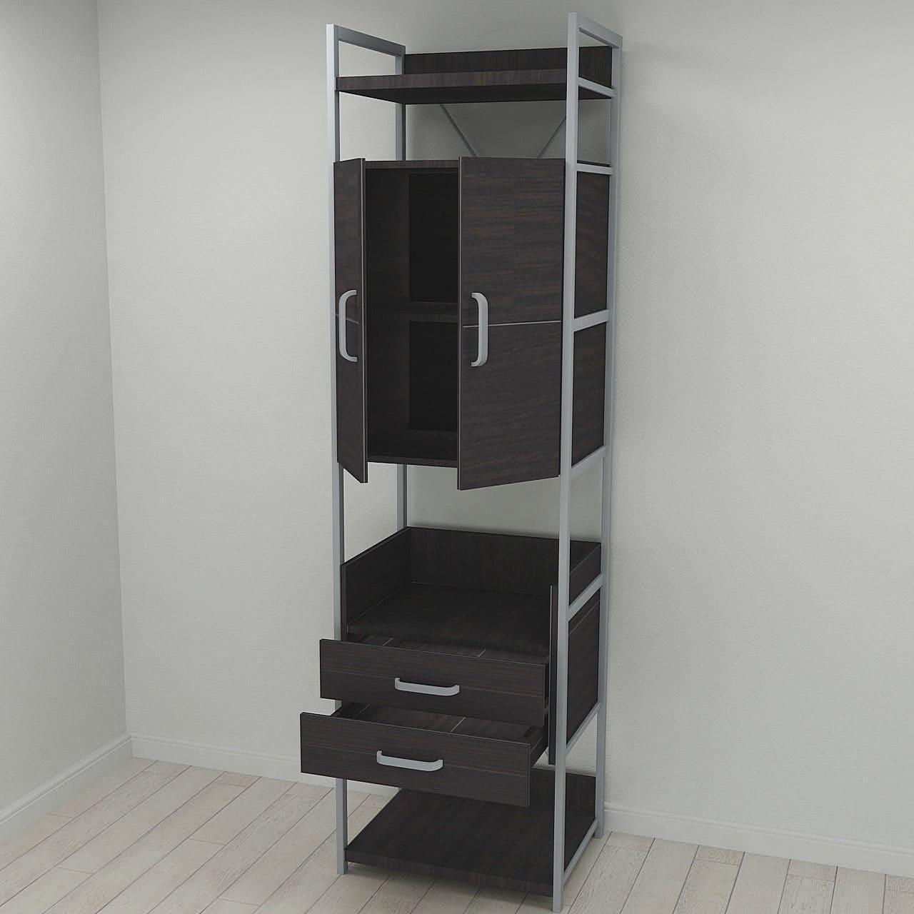 Шкаф Ferrum-decor Гардероб Уни секция 5 серии Конект металл/ДСП 32 мм 220x60x50 см Серый/Венге Магия (FRD-104516) Шкаф Ferrum-decor Гардероб Уни секция 5 серии Конект металл/ДСП 32 мм 220x60x50 см Серый/Венге Магия (FRD-104516)