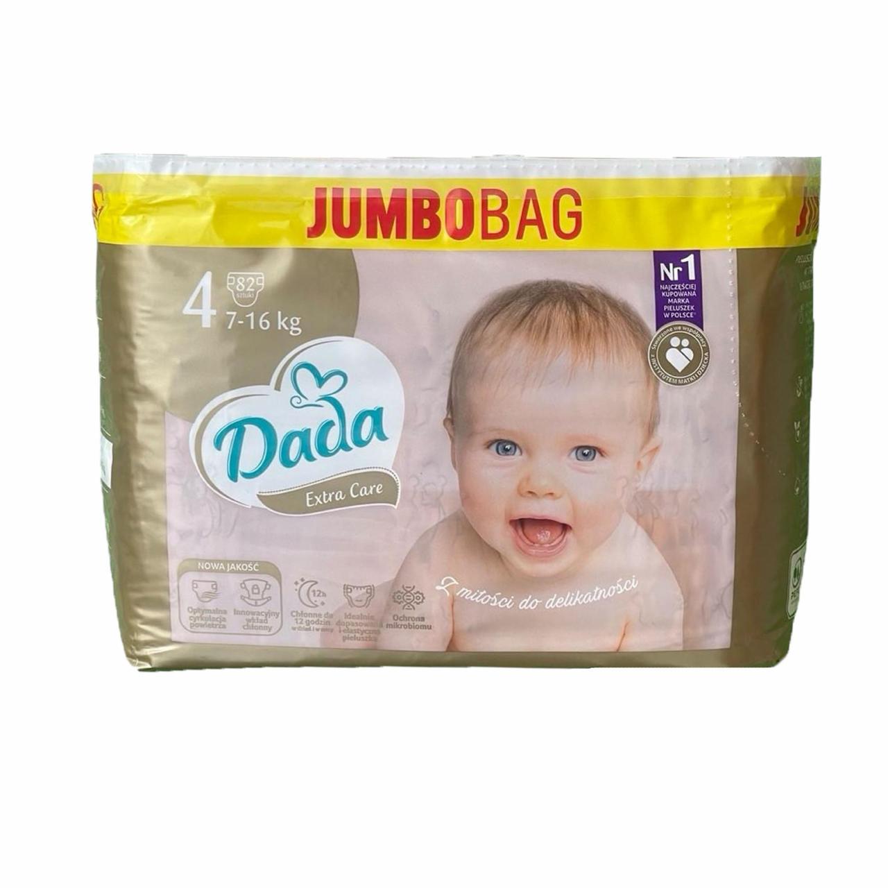 Підгузки дитячі Dada Extra Care Jumbobag р. 4 Maxi 7-18 кг 82 шт. (1433065237)