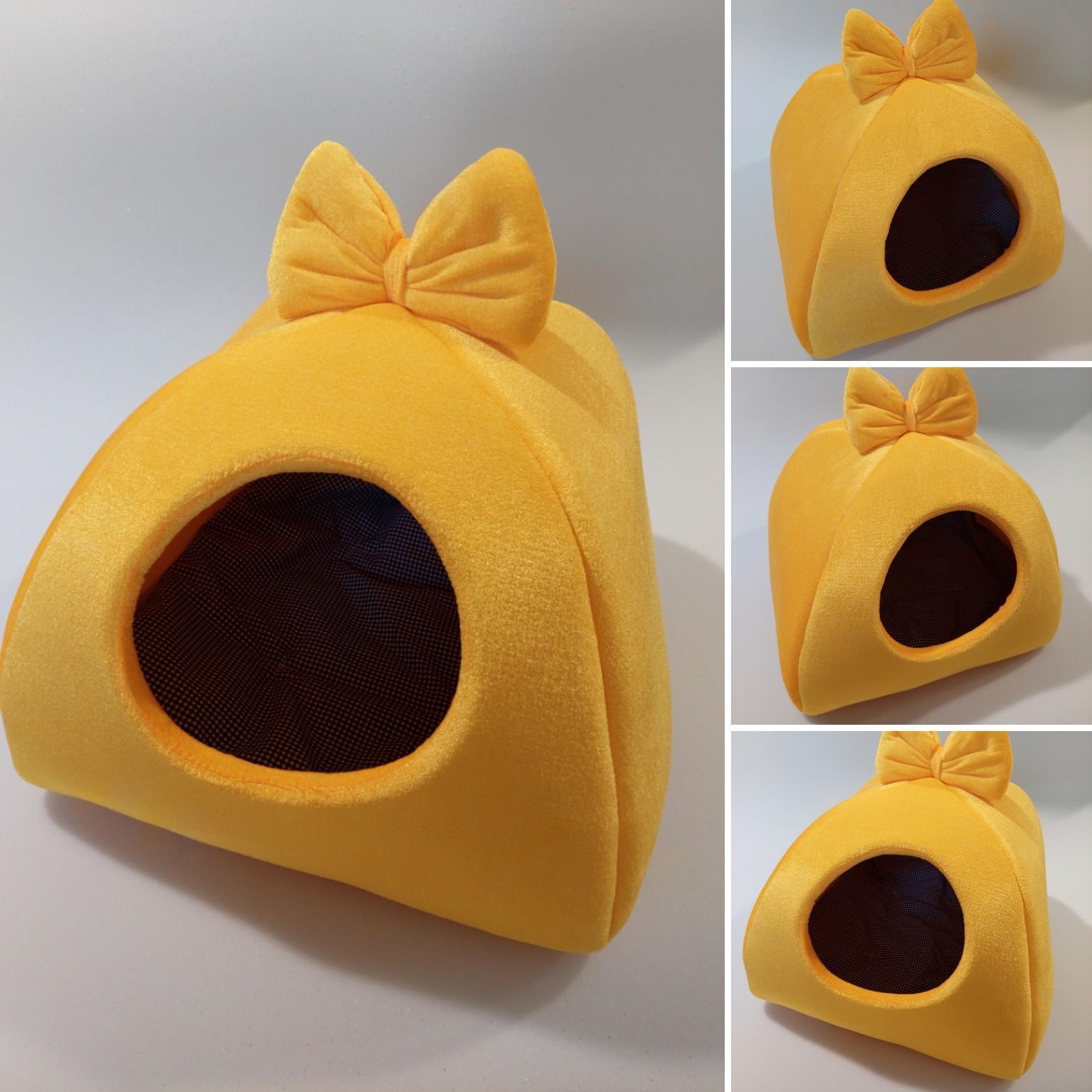 Будиночок-лежак для собак і кішок Luх home з подушкою 40х40х35 см Жовтий (26881503) - фото 2 Будиночок-лежак для собак і кішок Luх home з подушкою 40х40х35 см Жовтий (26881503) - фото 2