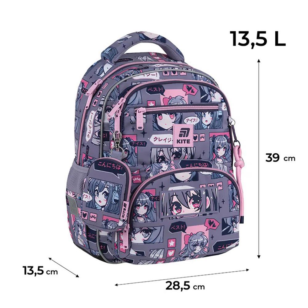 Шкільний набір KITE Education Anime Girl рюкзак/пенал/сумка для взуття (SET_K25-773M-5) - фото 5 Шкільний набір KITE Education Anime Girl рюкзак/пенал/сумка для взуття (SET_K25-773M-5) - фото 5