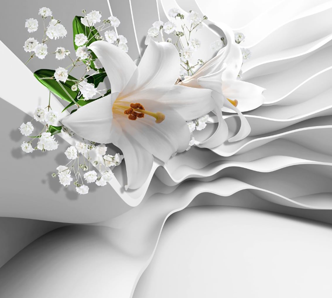 Фотообои WS Wallpaper Абстракция и цветы 294x270 см (31297)