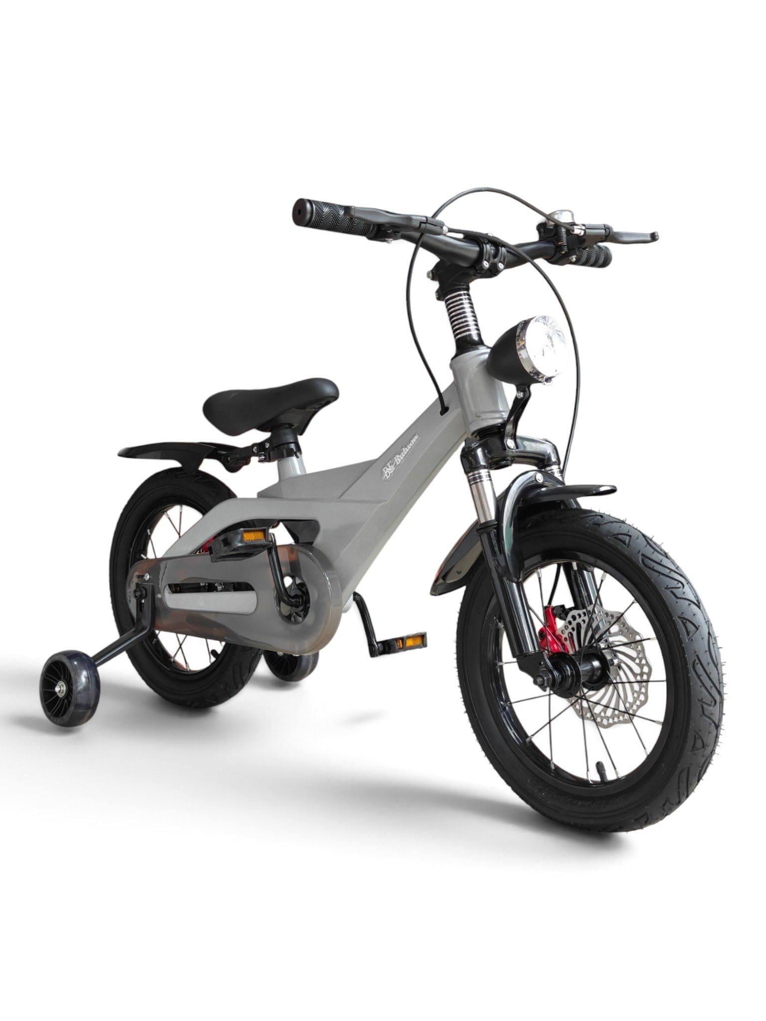 Велосипед детский Buluen Magnesium NN038 двухколесный с фонариком и колокольчиком 18" от 5 лет до 60 кг Серый (NN038-18-1rs)