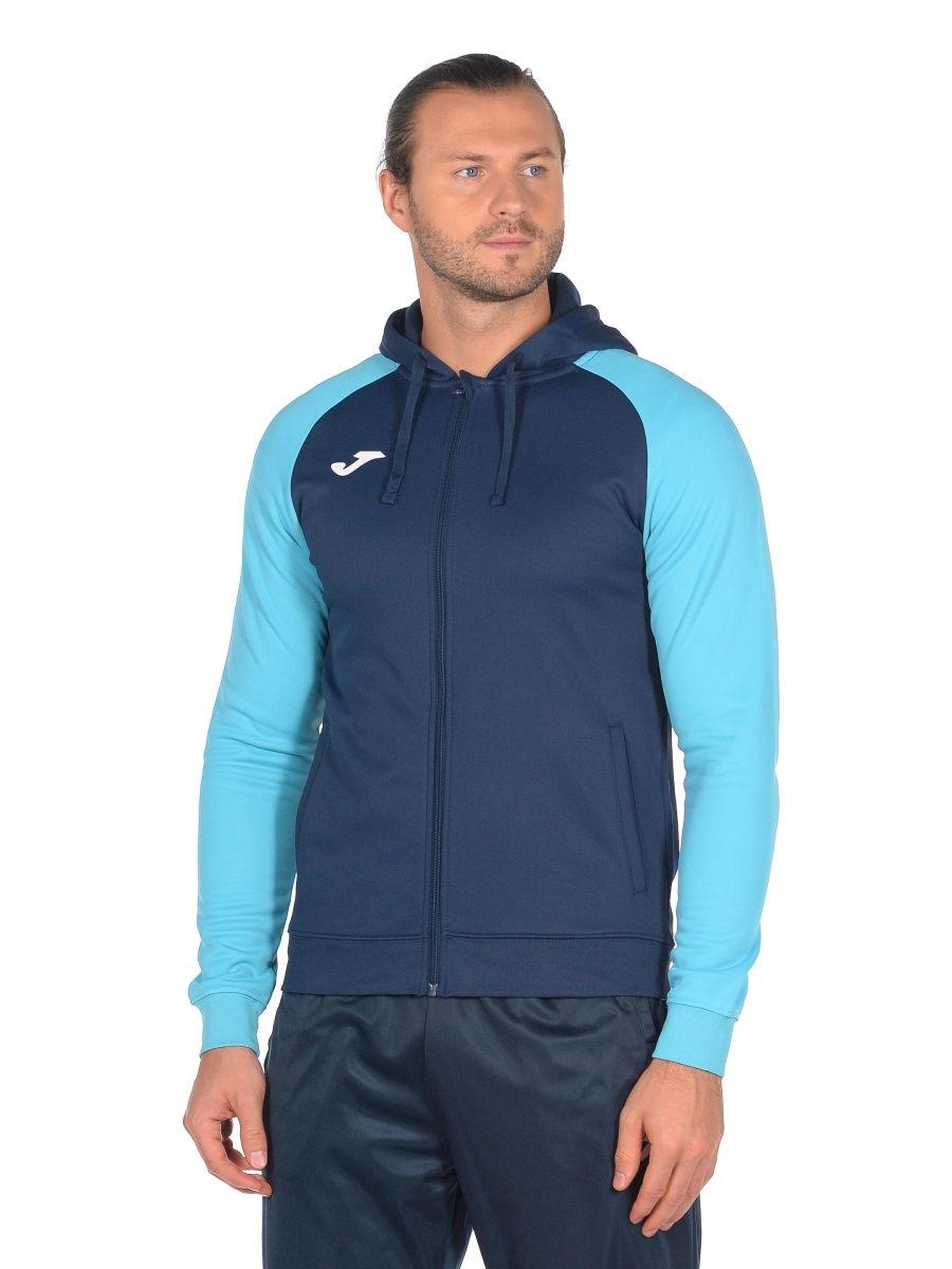 Олимпийка Joma 101967.342 Academy Iv Zip-Up Hoodie L Navy Fluor/Turquoise (8424309452544) - фото 2