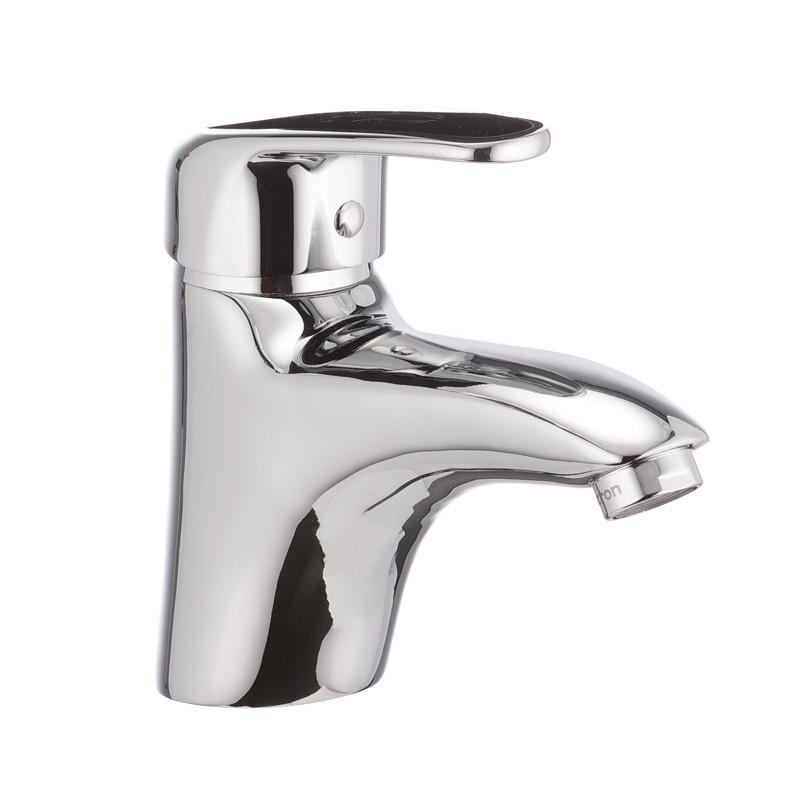 Смеситель для умывальника Cron MAGIC 001 с черной ручкой (CR0103)