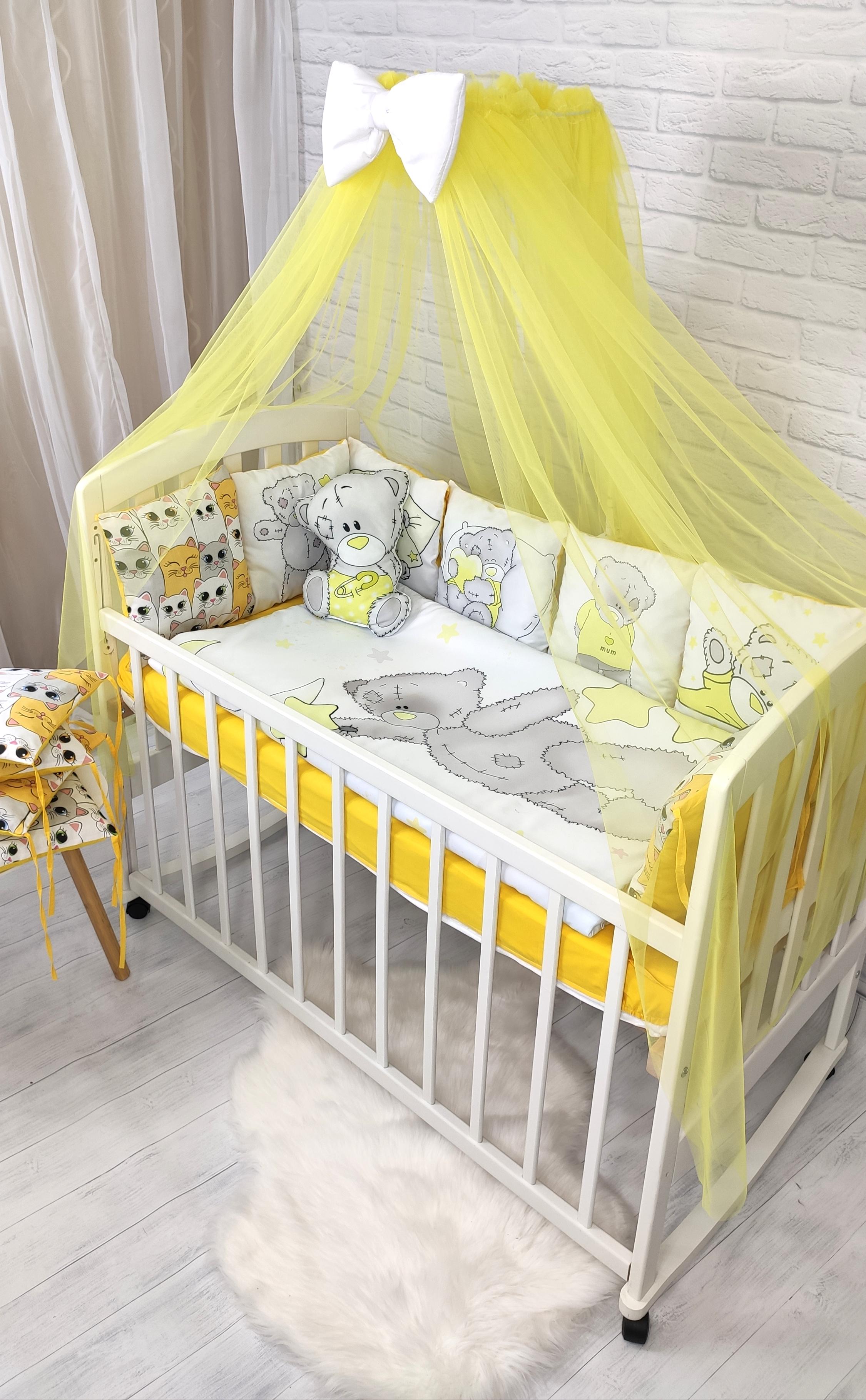 Комплект постельного белья Тедди для новорожденных Желтый - фото 5 Комплект постельного белья Тедди для новорожденных Желтый - фото 5