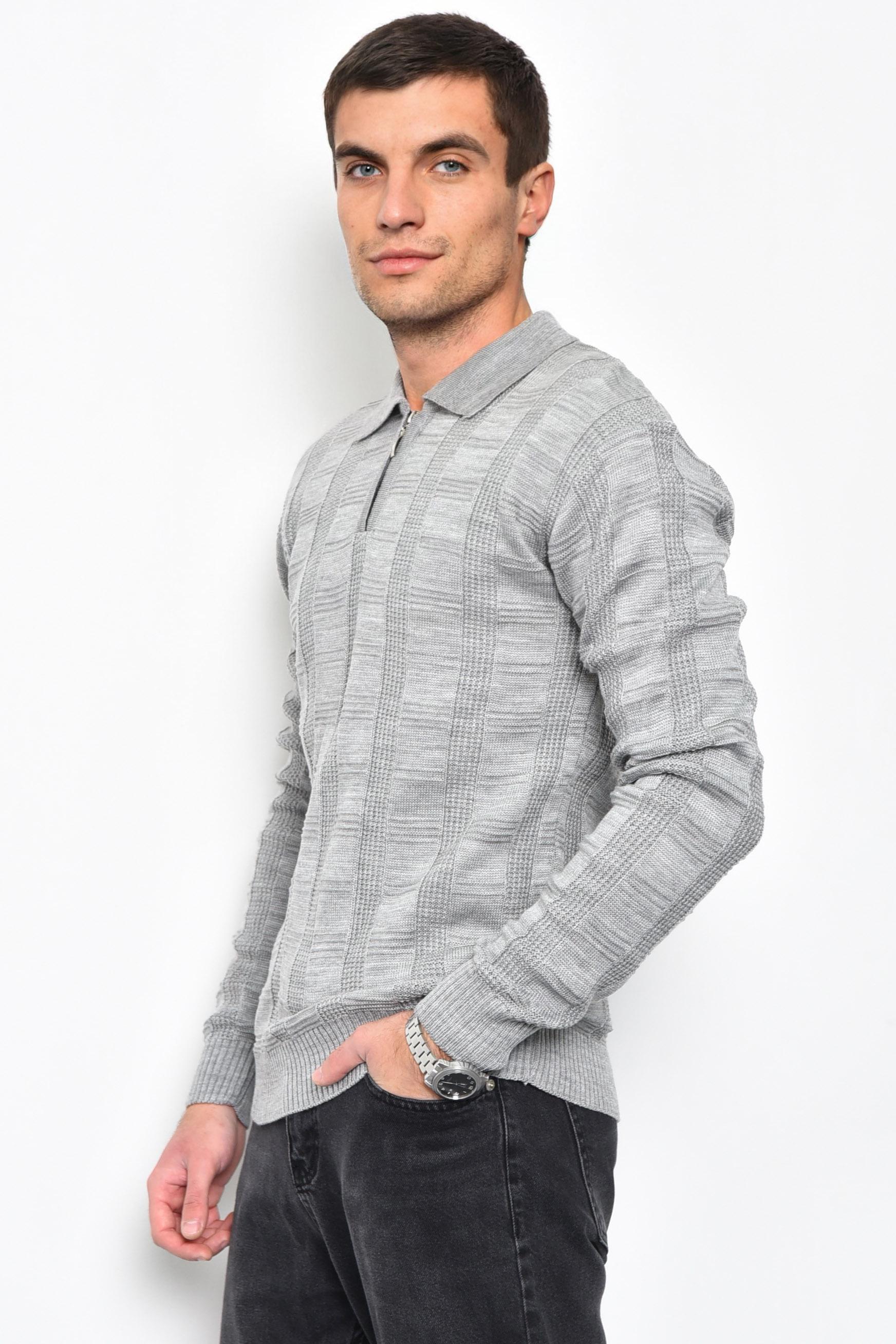 Светр чоловічий акриловий L Сірий (169902) - фото 2 Светр чоловічий акриловий L Сірий (169902) - фото 2