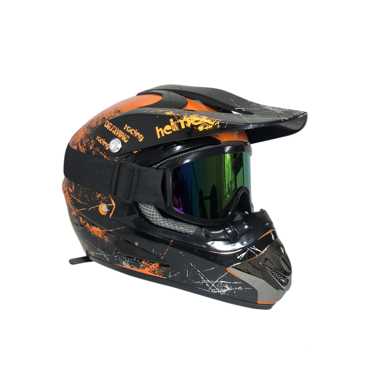 Мотошлем эндуро H003L для мотокросса или квадроцикла очки/перчатки/маска L