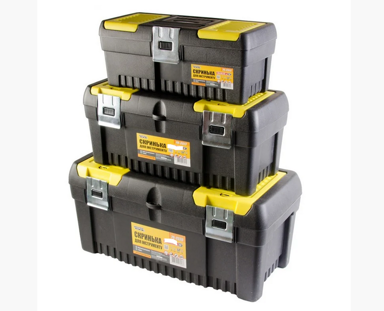 Набор ящиков для инструмента MasterTool 14" 17" 20" 3 шт. с металлическими замками (79-2005) Набор ящиков для инструмента MasterTool 14" 17" 20" 3 шт. с металлическими замками (79-2005)