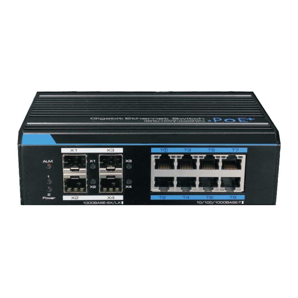 PoE керований комутатор UTEPO UTP7308GE-POE (8xPOE, 4xSFP)