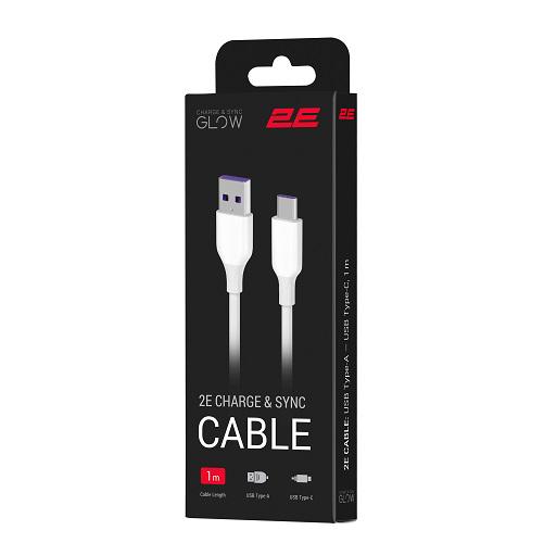 Кабель Glow 2E 2E-CCAC-WH USB-A-USB-C 1 см Білий (582391) - фото 4 Кабель Glow 2E 2E-CCAC-WH USB-A-USB-C 1 см Білий (582391) - фото 4