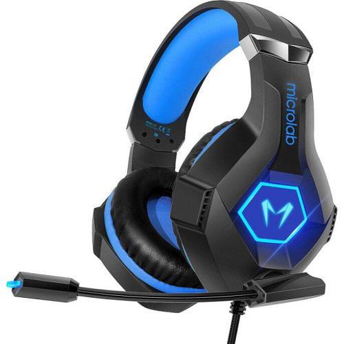 Наушники с микрофоном Microlab G7 1.2м USB 3.5мм mini-jack black/blue