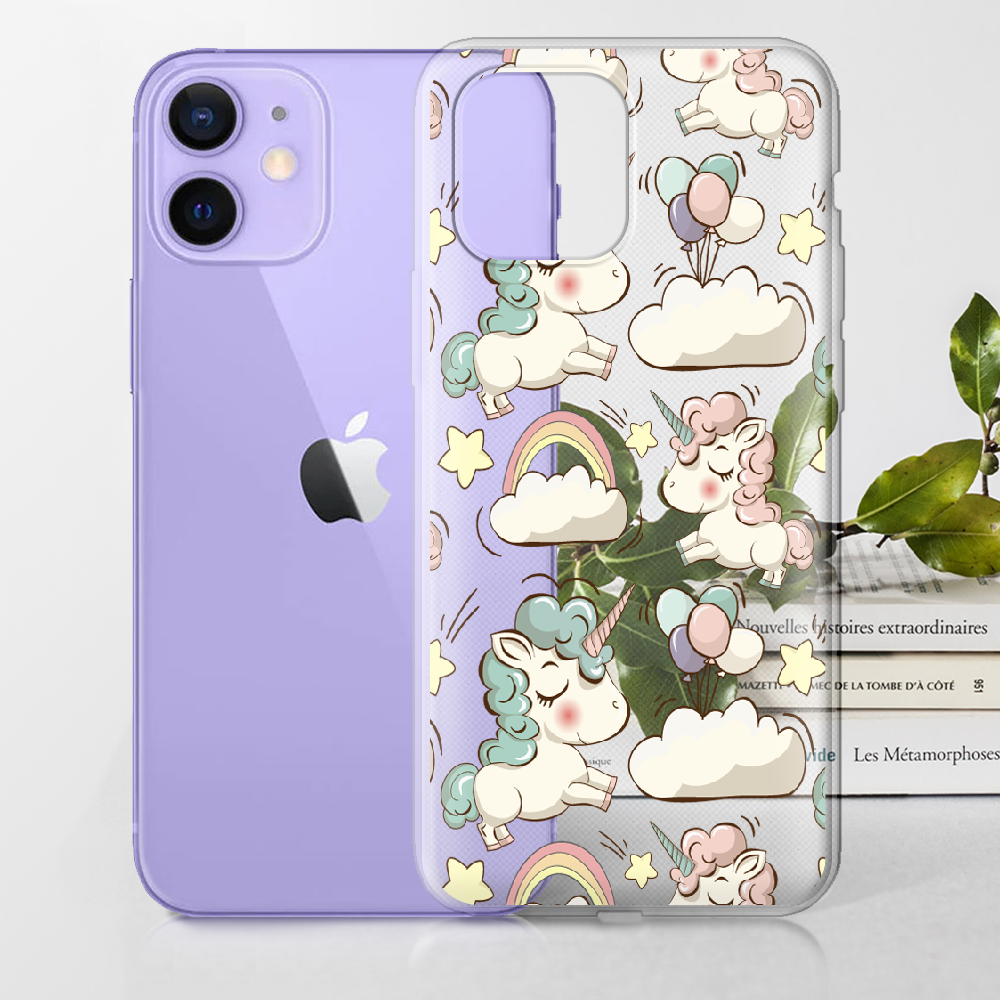 Чехол Boxface iPhone 12 Unicorns Прозрачный силикон (41161-cc2-41086) - фото 2