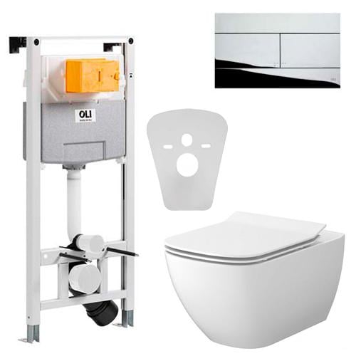 Комплект інсталяції OLI 120 Plus 659044+S701-427 з унітазом кнопка Хром (247280)