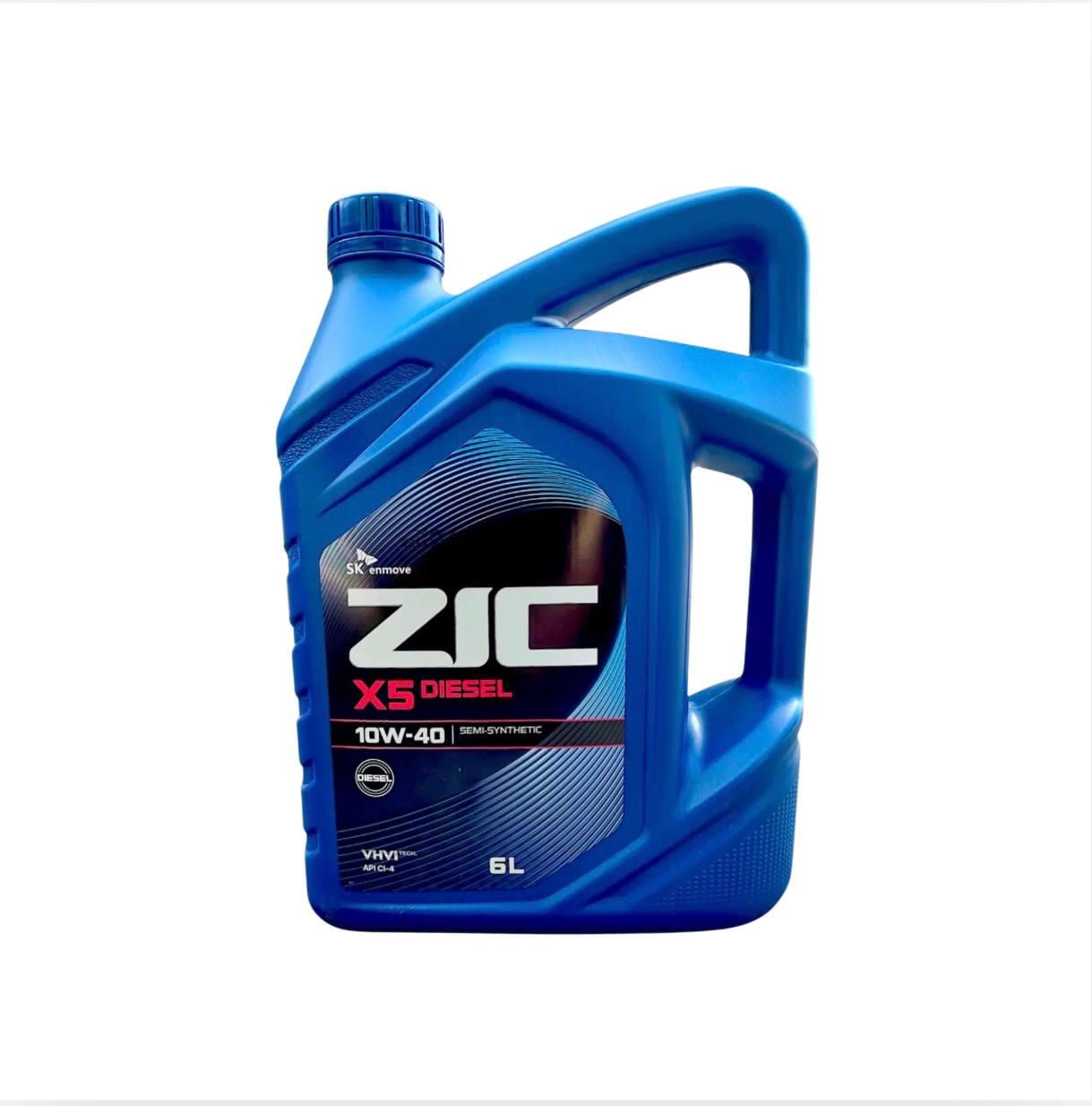Моторное масло ZIC X5 Diesel 10W-40 полусинтетическая для дизельных двигателей API CI-4/SL 6 л