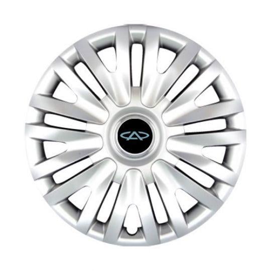 Автомобильные колпаки SKS 217 R14 с логотипом Chery 4 шт. Серебристый