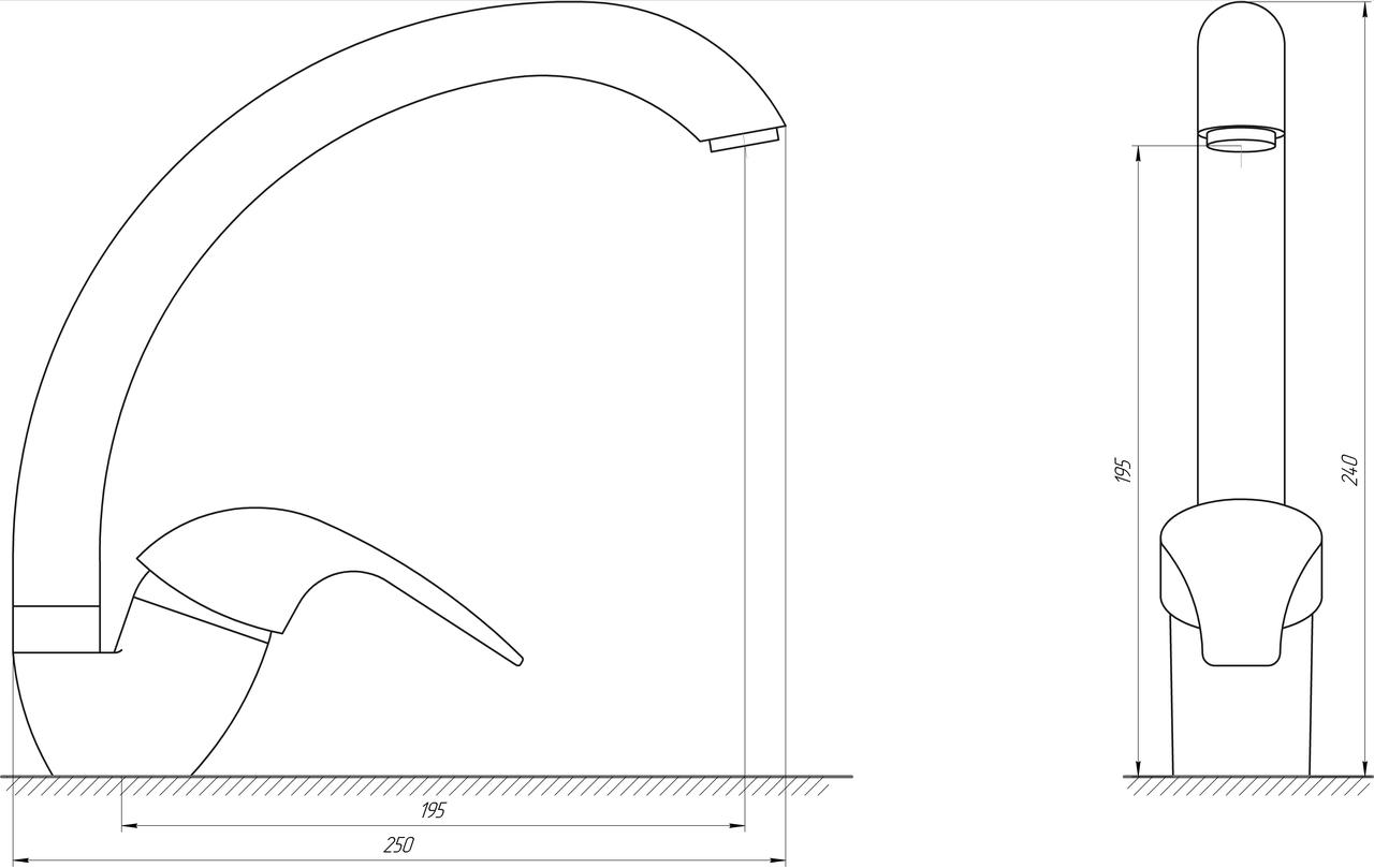 Смеситель для кухни DOMINO ACCENT DAC-103S St STEEL
