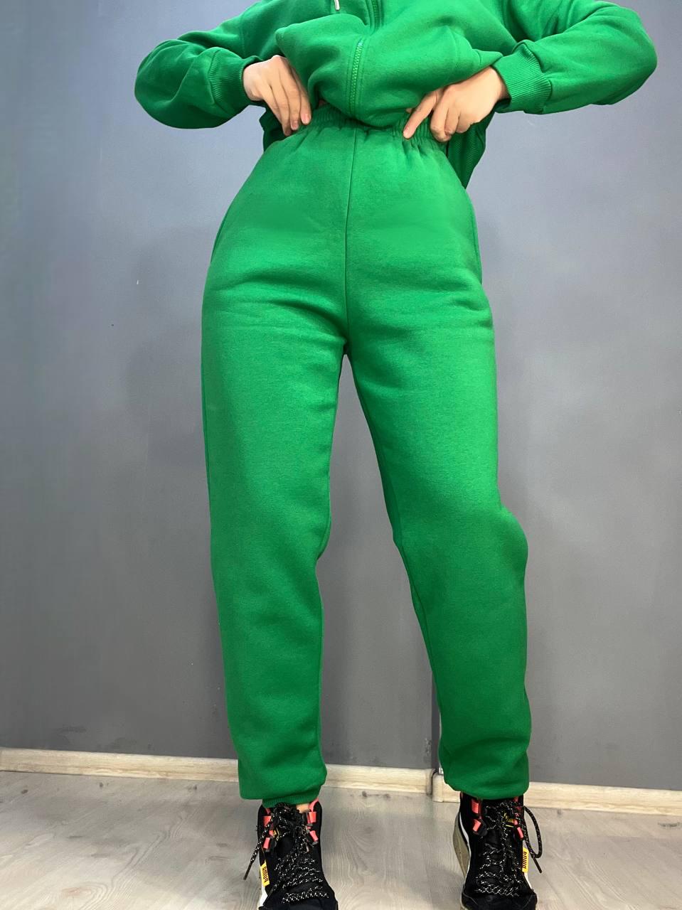 Брюки женские PEPPER MINT 24-13 спортивные джоггеры резинка на талии утепленные M Зеленый (914) - фото 1 Брюки женские PEPPER MINT 24-13 спортивные джоггеры резинка на талии утепленные M Зеленый (914) - фото 1