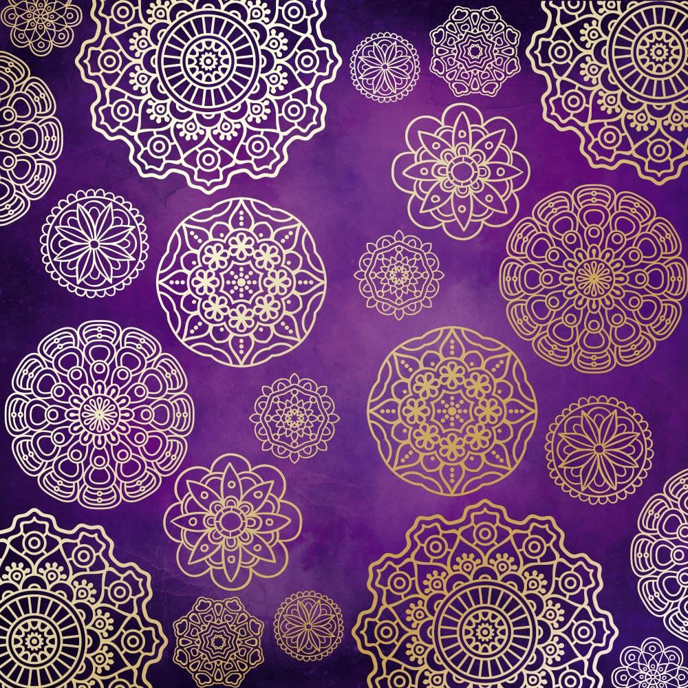 Лист бумаги односторонний Golden Napkins с фольгированием 30,5х30,5 см Violet/Aquarelle