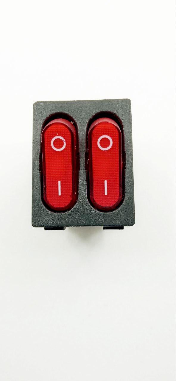 Перемикач Daier KCD2-5-2101N подвійний з підсвічуванням ON-OFF 6pin 15A 250V Червоний (33253)