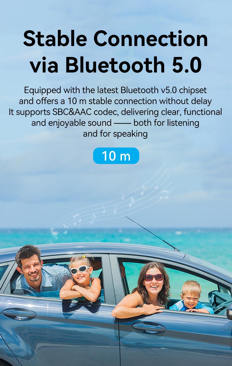 Адаптер Vention Bluetooth 5.0 приемник USB-3,5 мм minijack с микрофоном HiFi AUX Черный (NAGHG) - фото 3