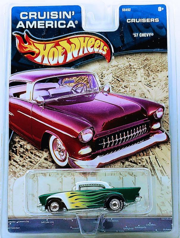 Игрушечная машинка Hot Wheels Premium 57 Chevy 2002 Cruisin America Cruisers Real Riders (56492)