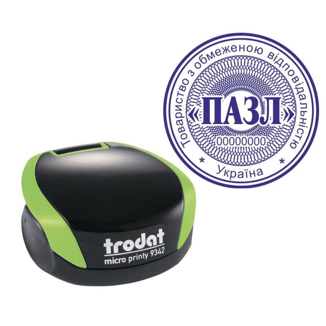 Печать ТОВ на карманном оснащении Trodat Micro Printy 9342 d 42 мм Зеленый (ООО19/9342/G)