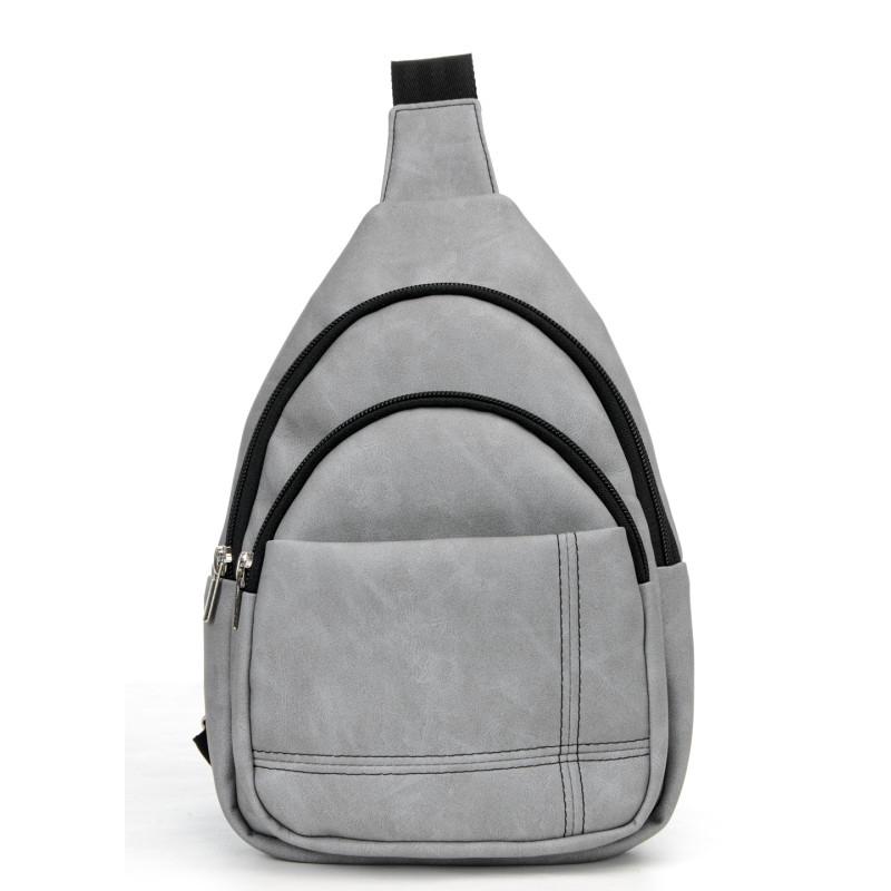Сумка слінг на пояс Brooklyn 0SH з нубуком 29x19x6 см Сірий