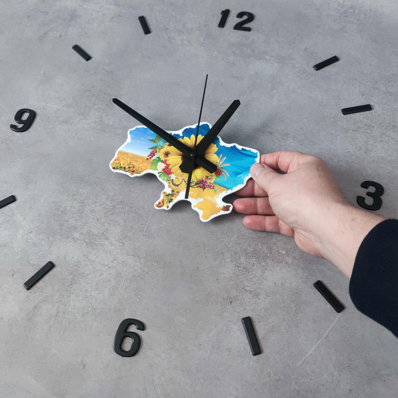 Годинник настінний 3D Карта України Чорний (2584896426) - фото 3 Годинник настінний 3D Карта України Чорний (2584896426) - фото 3