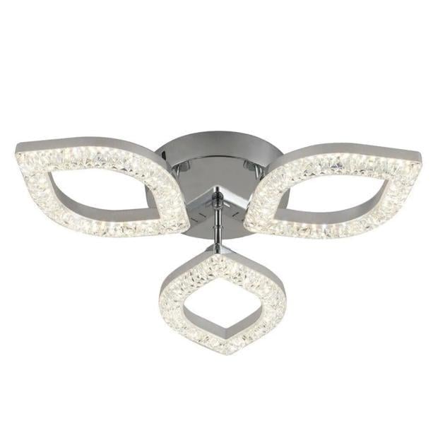 Люстра потолочная светодиодная Sirius 2721/3 G CR 60W с пультом Д/К 3000-6500К IP20 30Wx2 Хром (00000139179)