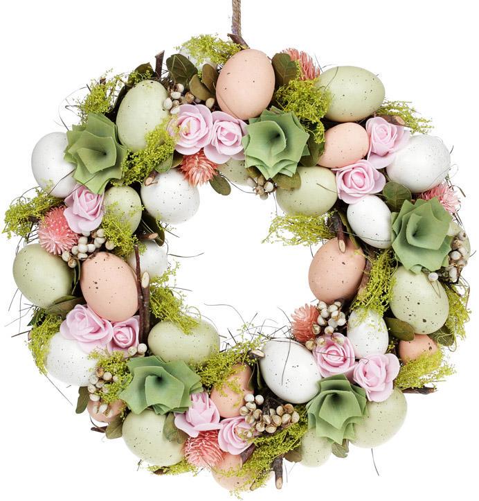 Венок пасхальный Розовые Цветы 32 см - фото 1 Венок пасхальный Розовые Цветы 32 см - фото 1