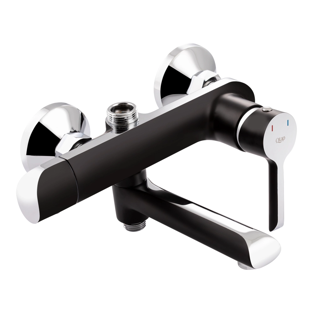 Змішувачі для ванни латунні Q-tap MLGSBC 2в1 душова система та змішувач для умивальника Чорний/Хром (23200080) - фото 3
