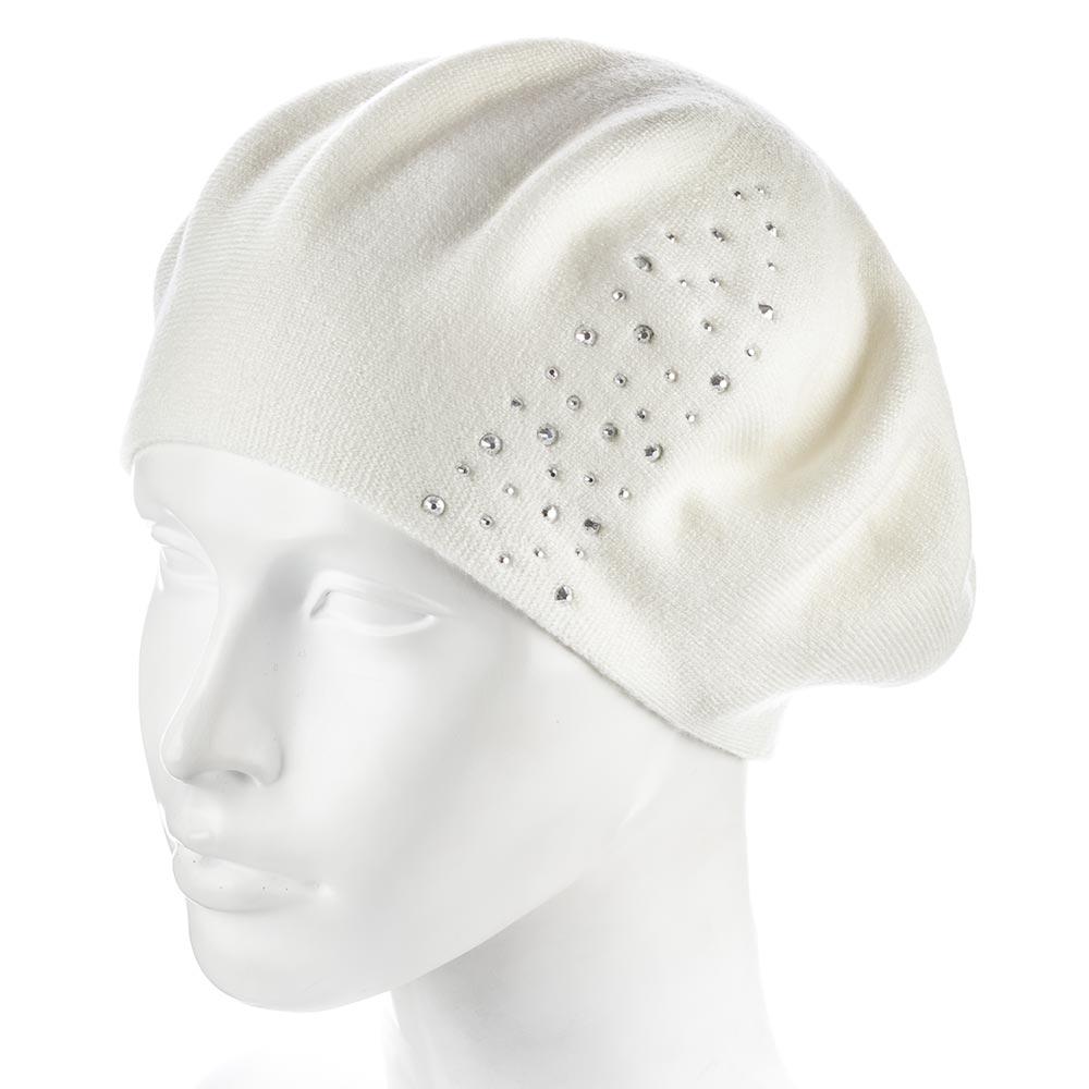 Берет женский Zolly ZH239 полушерстяной тонкой вязки двойной Молочный (130451)