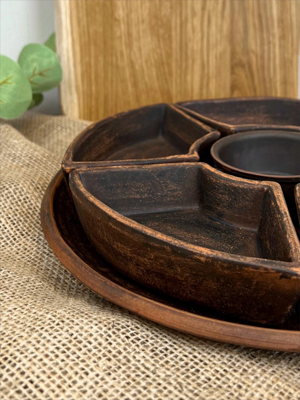 Менажниця керамічна глиняна глака 30 см (3003-43) - фото 4 Менажниця керамічна глиняна глака 30 см (3003-43) - фото 4