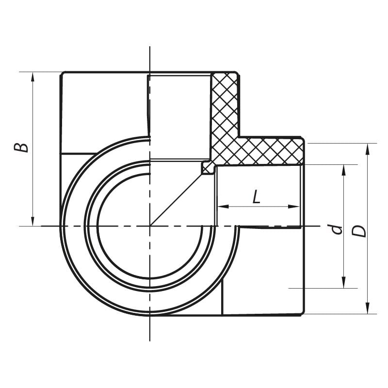 Уголс трьома виходами 25 PPR KOER K0030.PRO (KP0037) - фото 2