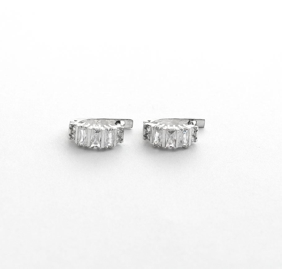 Серьги серебряные с прямоугольными камнями Maxi Silver 7945 (87945)