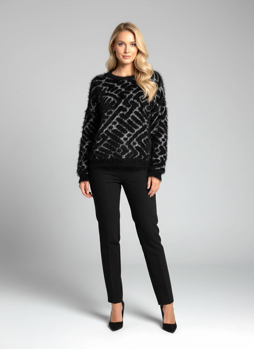 Свитер женский демисезонный Lowett LW-835304 Трава р. 42 Черный (17852166)