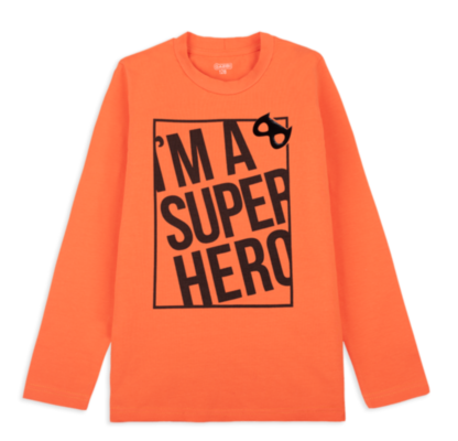 Футболка детская хлопковая с длинным рукавом для мальчика Gabbi FT-20-1-3 128 см Терракотовый (12029)