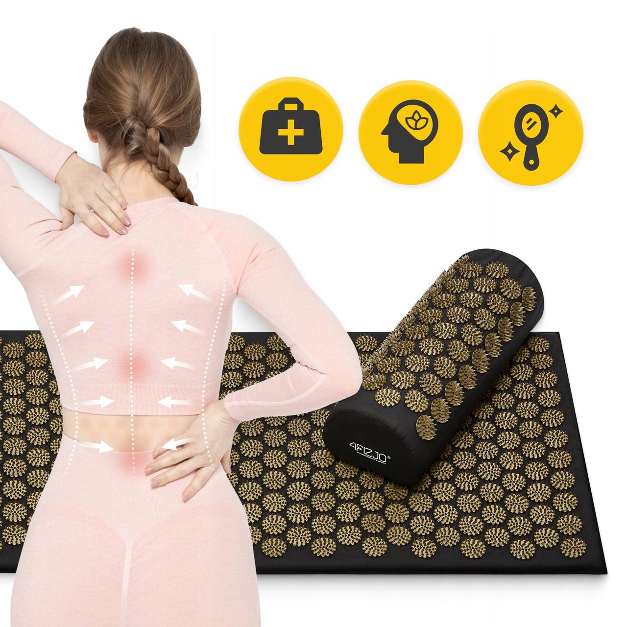 Килимок акупунктурний з валиком 4fizjo Classic Mat XL Аплікатор Кузнєцова Black/Gold (P-5907739315052) - фото 5 Килимок акупунктурний з валиком 4fizjo Classic Mat XL Аплікатор Кузнєцова Black/Gold (P-5907739315052) - фото 5