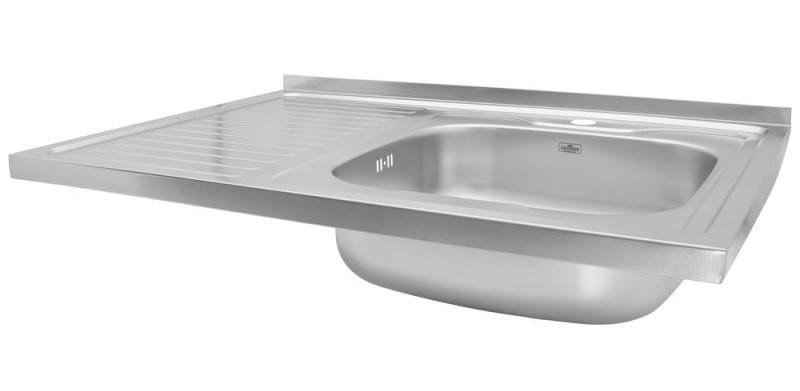 Тумба для кухни с мойкой 80х60 0,6 мм правая чаша смеситель и сифон Трюфель - фото 14